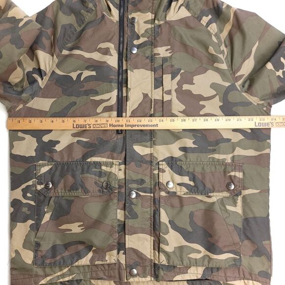 ZARA MAN Cargo Pocket Mesh Windbreaker Hoodie Jacket in Green Camo Mens XL - Picture 4 of 9